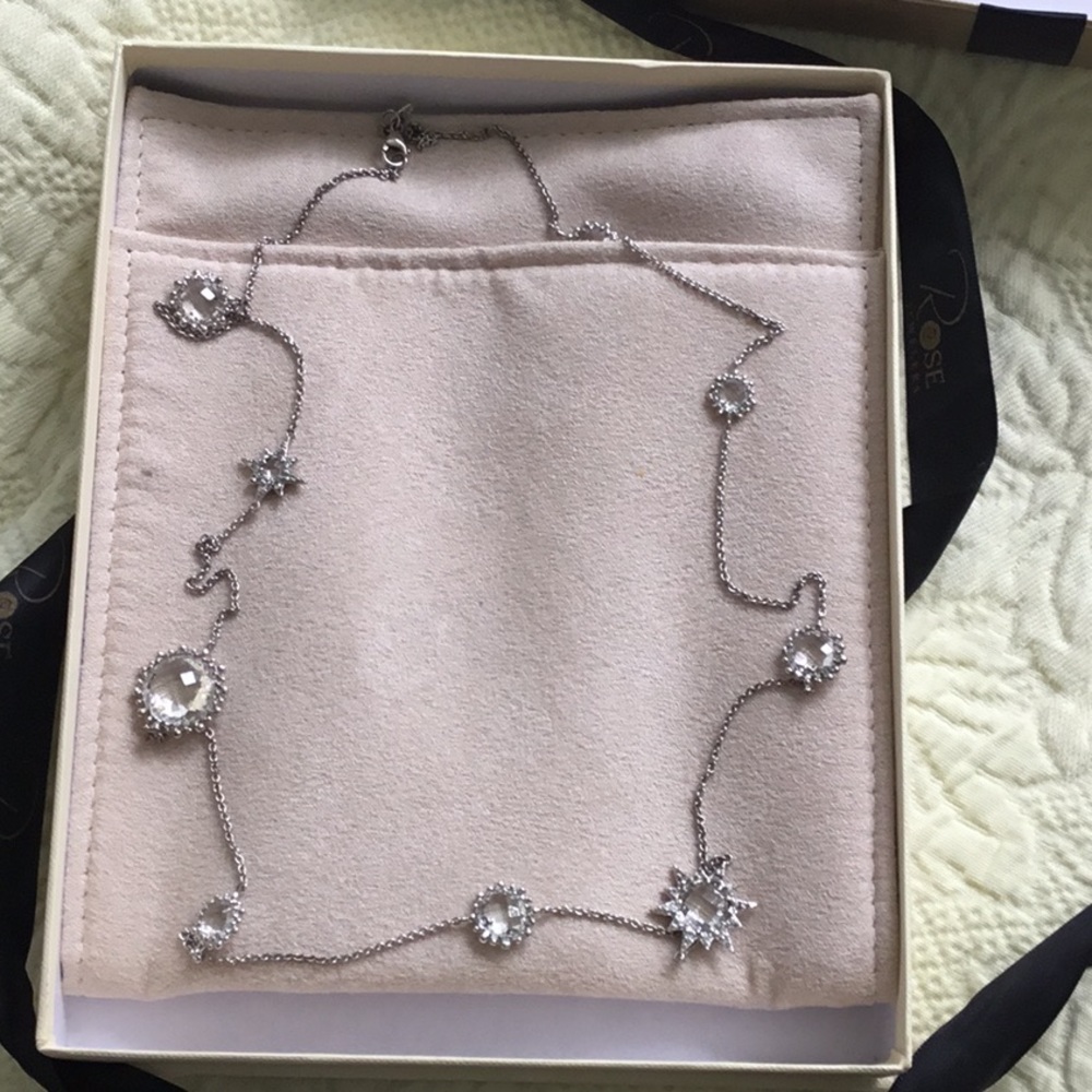 Sterling Sliver and crystal long necklace